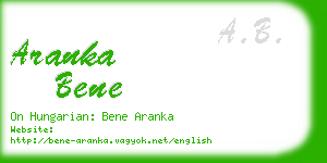 aranka bene business card